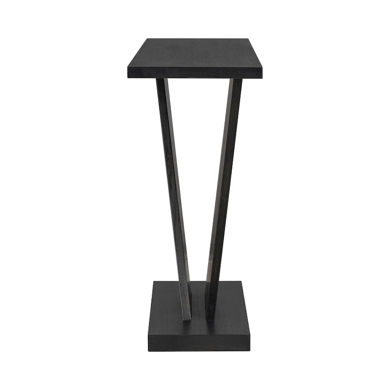 Elegant Console Table with Natural Wood Veneer and V-Base Design