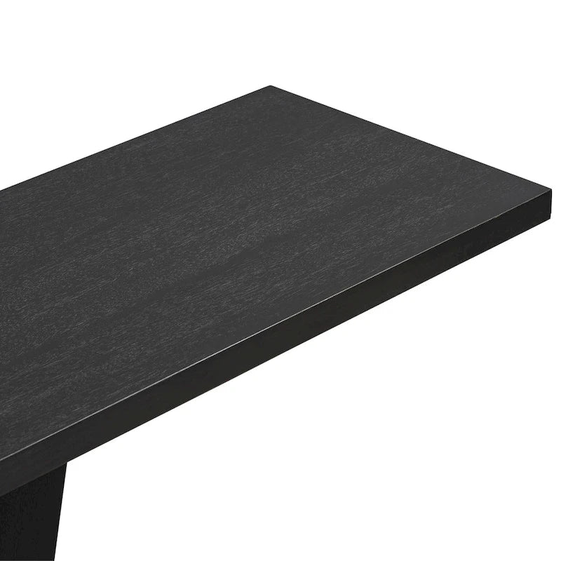 Elegant Console Table with Natural Wood Veneer and V-Base Design