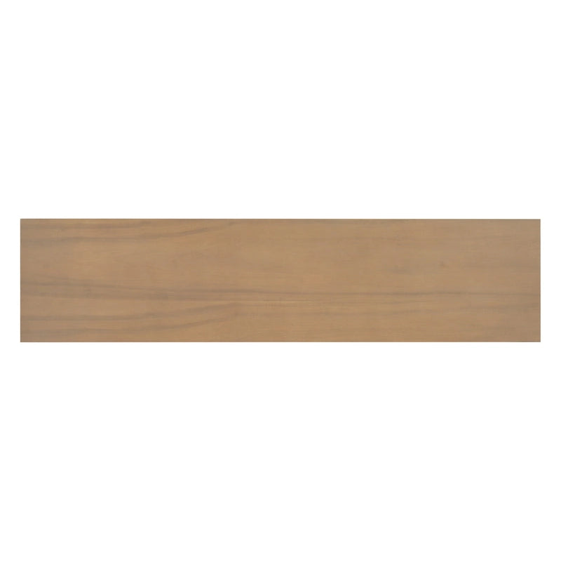 Elegant Console Table with Natural Wood Veneer and V-Base Design