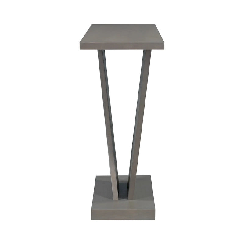 Elegant Console Table with Natural Wood Veneer and V-Base Design