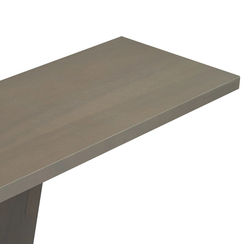 Elegant Console Table with Natural Wood Veneer and V-Base Design