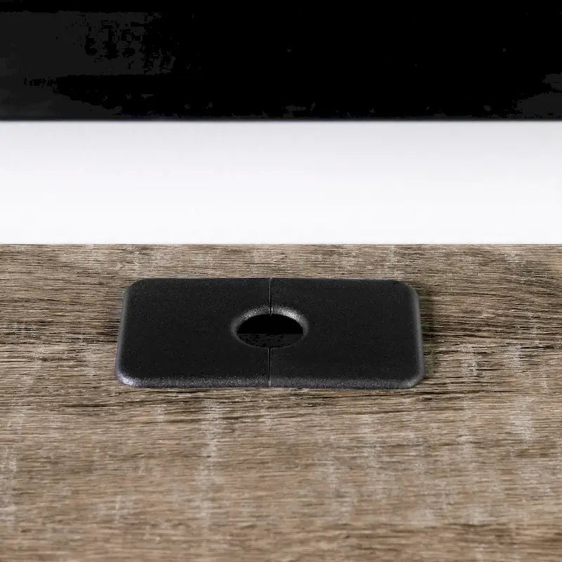 Wall Mounted Media Console with Industrial Metal Accents, Weathered Oak and Seaside Pine