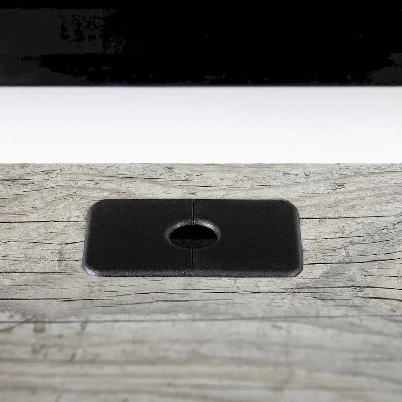 Wall Mounted Media Console with Industrial Metal Accents, Weathered Oak and Seaside Pine
