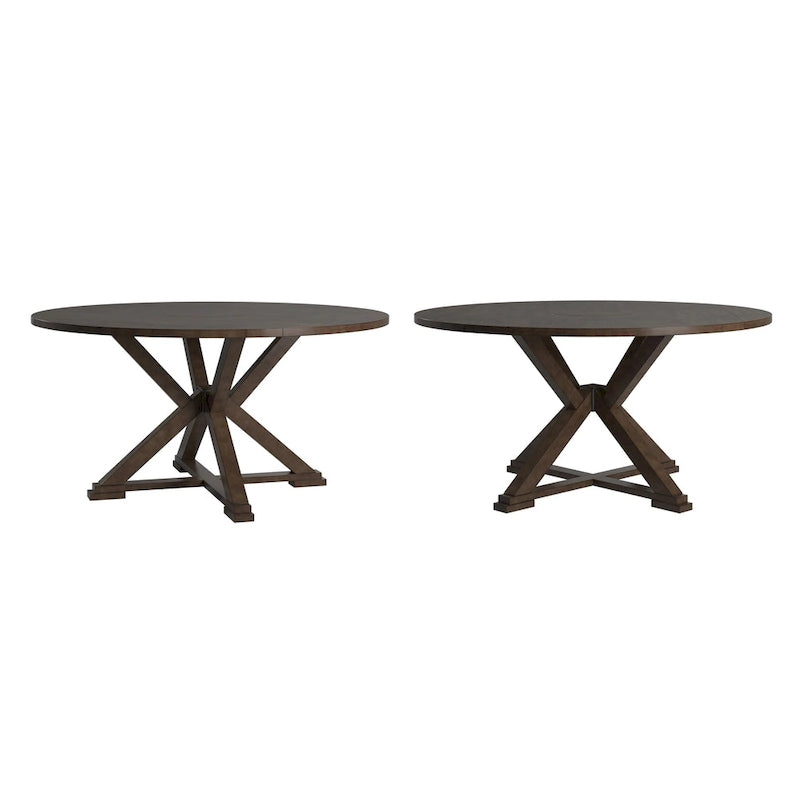 Espresso Convertible Drop Leaf Dining Table with Lazy Susan