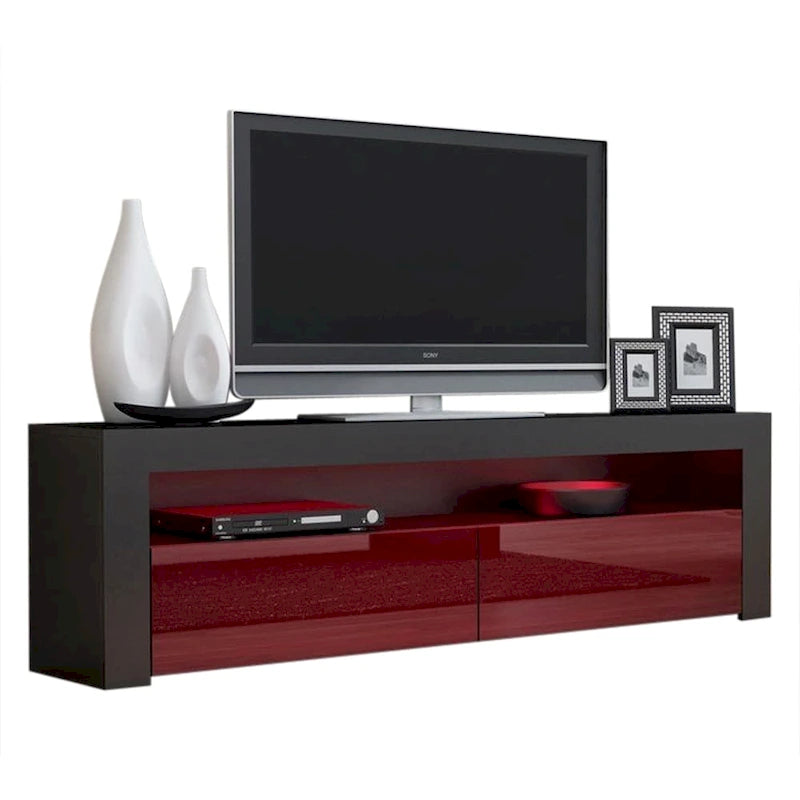 Modern 16-Color LED TV Stand with High Gloss Finish and Storage