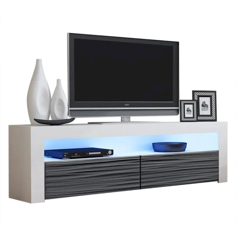 Modern 16-Color LED TV Stand with High Gloss Finish and Storage