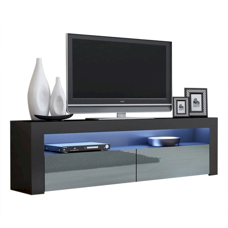 Modern 16-Color LED TV Stand with High Gloss Finish and Storage