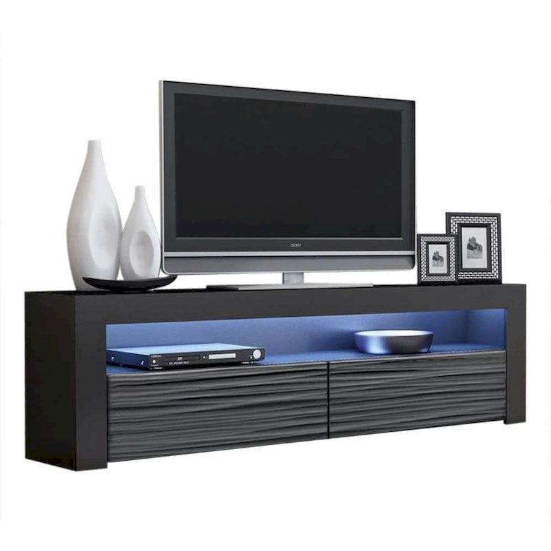 Modern 16-Color LED TV Stand with High Gloss Finish and Storage