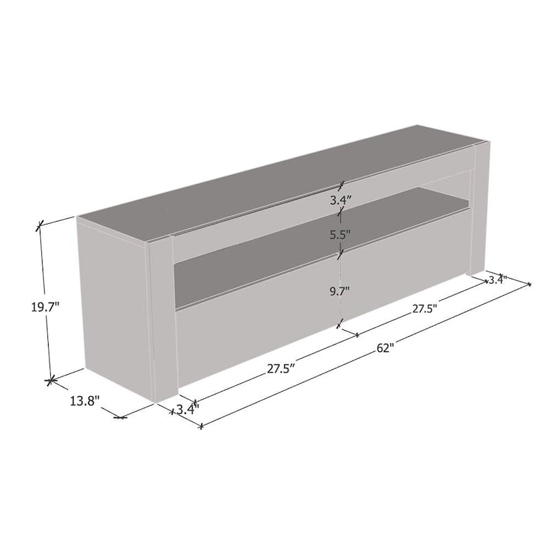Modern 16-Color LED TV Stand with High Gloss Finish and Storage