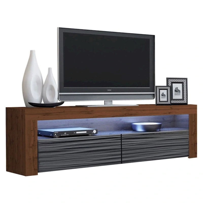 Modern 16-Color LED TV Stand with High Gloss Finish and Storage