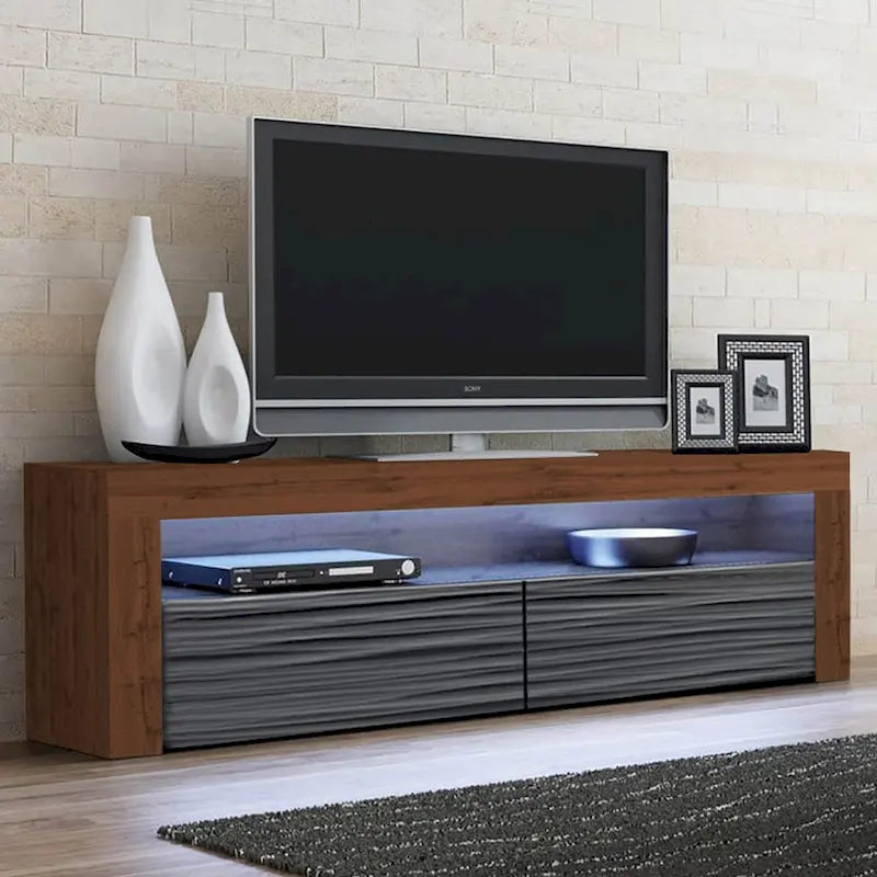 Modern 16-Color LED TV Stand with High Gloss Finish and Storage