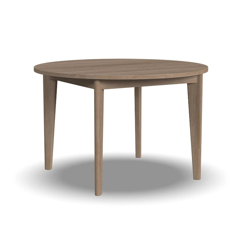 Mid-Century Boho Round Dining Table Brown Oak Sustainably Harvested Wood