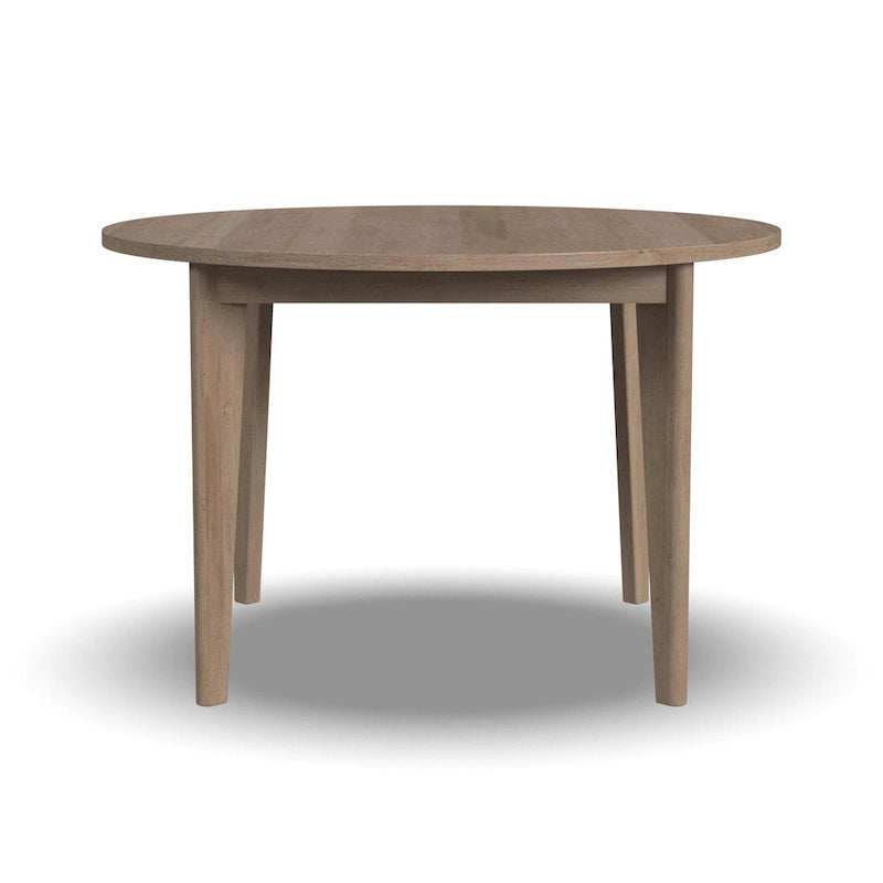 Mid-Century Boho Round Dining Table Brown Oak Sustainably Harvested Wood