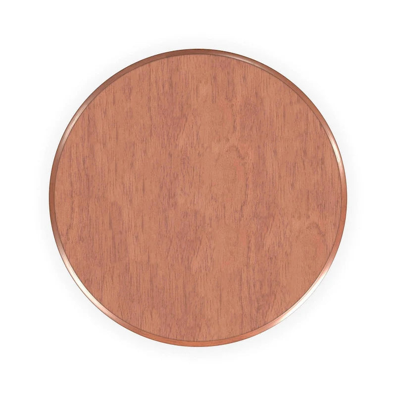 Round Hardwood Pedestal Dining Table Polished Brown Oak Finish
