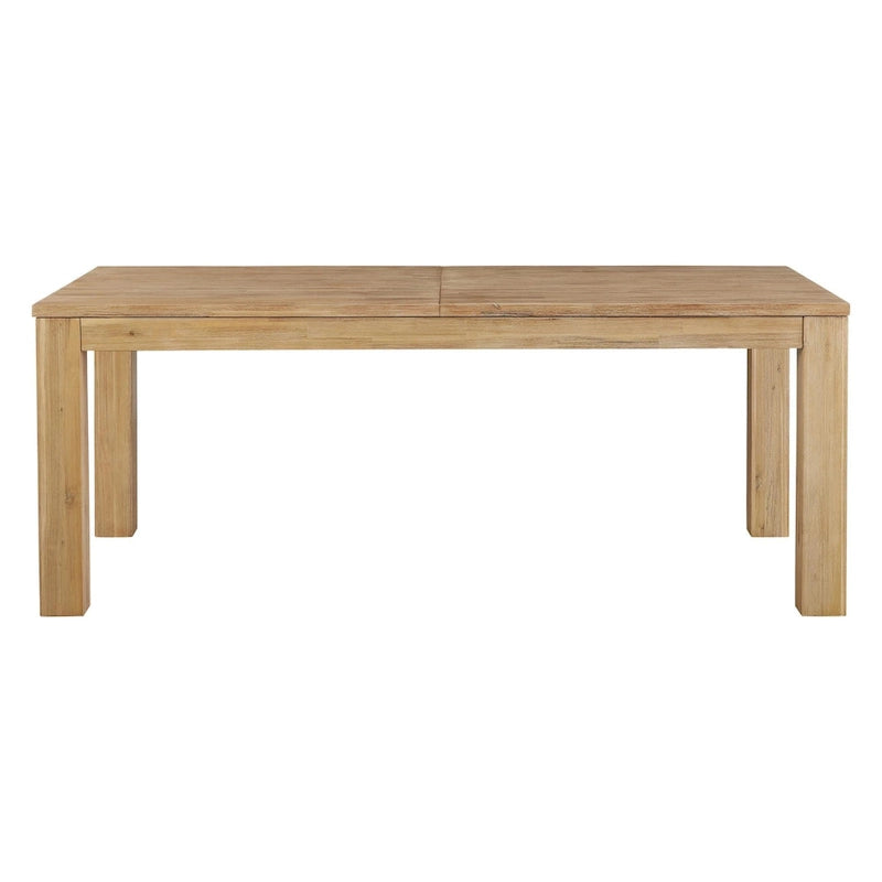 Solid Acacia Wood Extendable Butterfly Dining Table Brushed Smoke Farmhouse Style