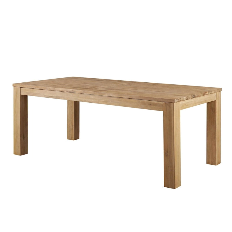 Solid Acacia Wood Extendable Butterfly Dining Table Brushed Smoke Farmhouse Style