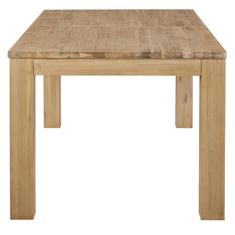 Solid Acacia Wood Extendable Butterfly Dining Table Brushed Smoke Farmhouse Style