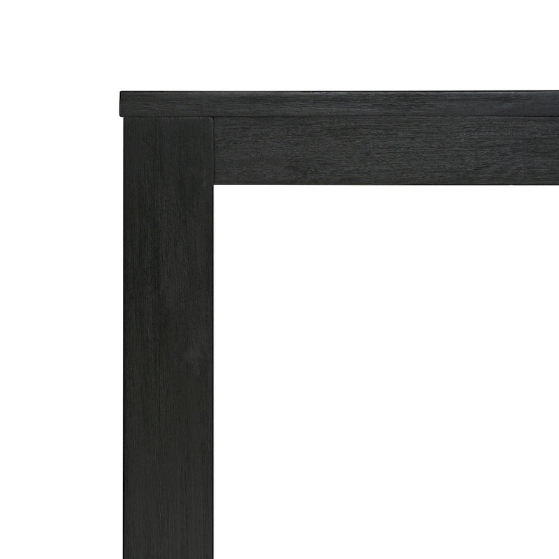 Solid Acacia Wood Extendable Butterfly Dining Table Brushed Smoke Farmhouse Style
