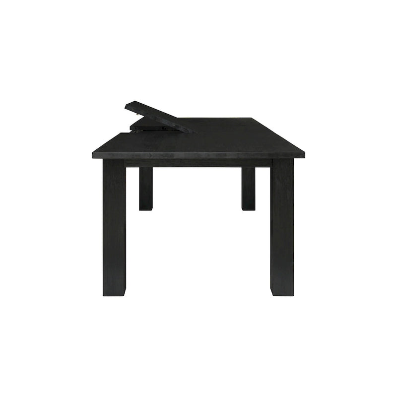 Solid Acacia Wood Extendable Butterfly Dining Table Brushed Smoke Farmhouse Style