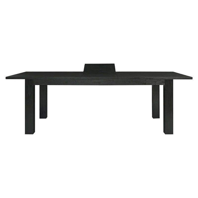 Solid Acacia Wood Extendable Butterfly Dining Table Brushed Smoke Farmhouse Style
