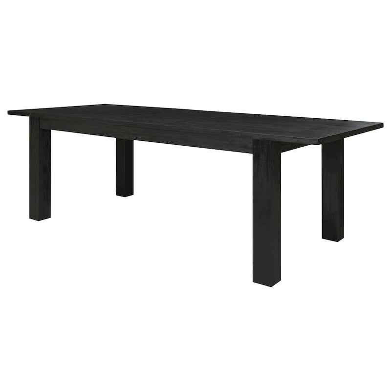 Solid Acacia Wood Extendable Butterfly Dining Table Brushed Smoke Farmhouse Style