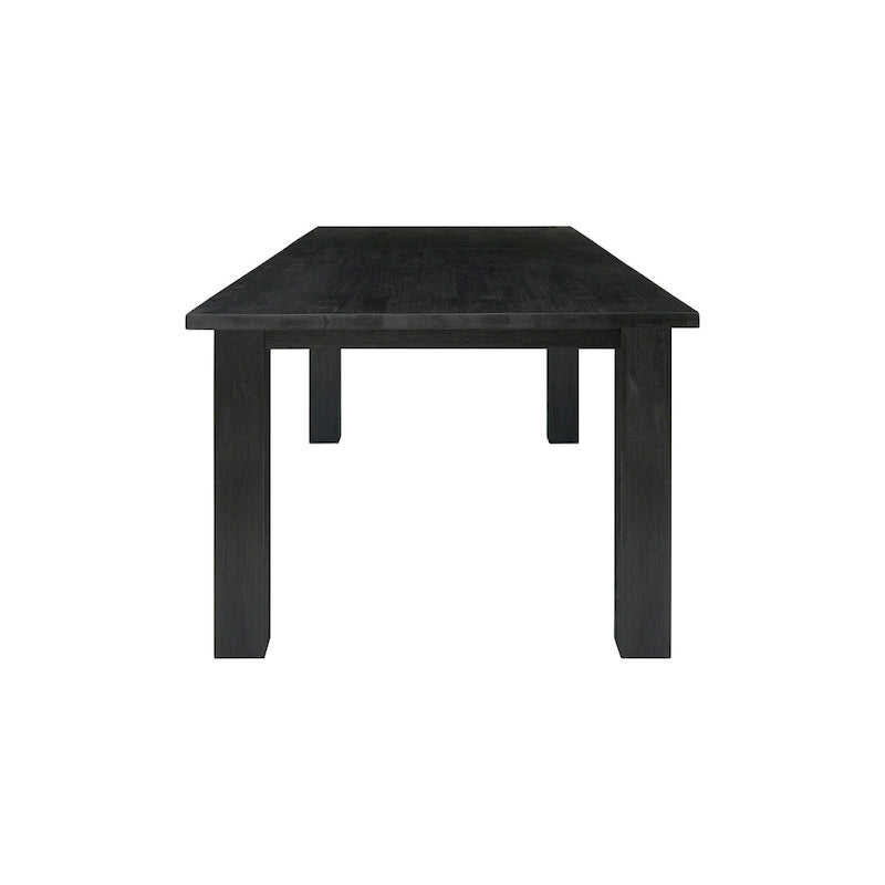 Solid Acacia Wood Extendable Butterfly Dining Table Brushed Smoke Farmhouse Style