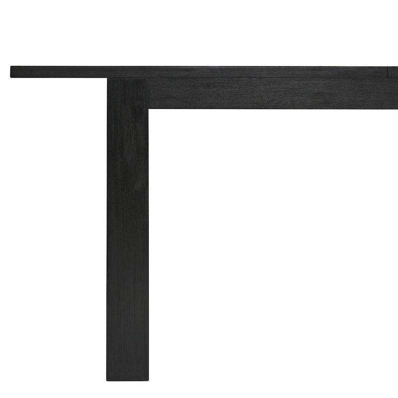 Solid Acacia Wood Extendable Butterfly Dining Table Brushed Smoke Farmhouse Style