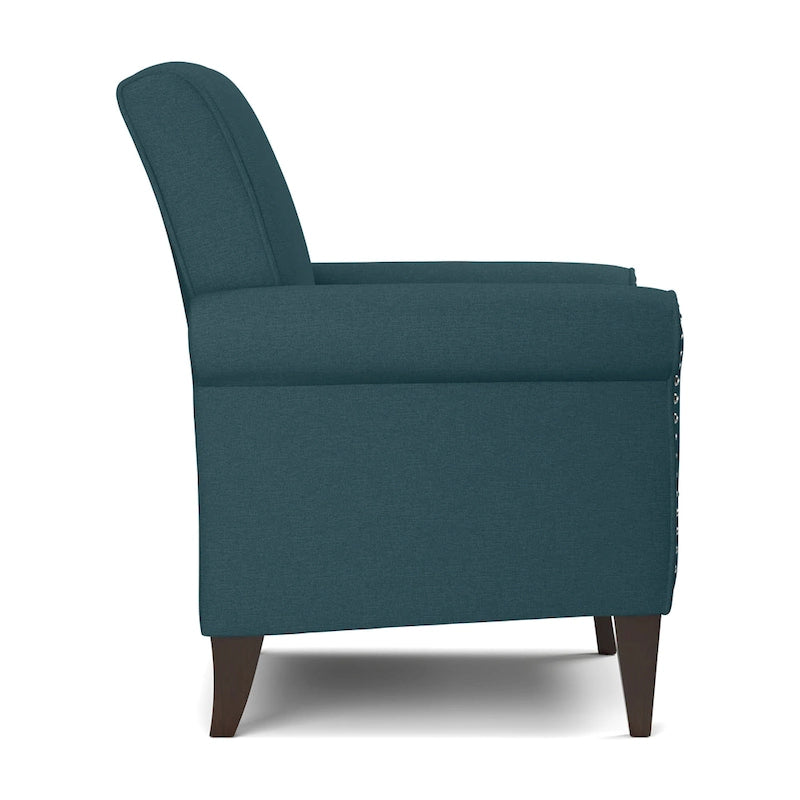 Transitional Upholstered Arm Chair with Nailhead Trim Taupe Grey Charcoal