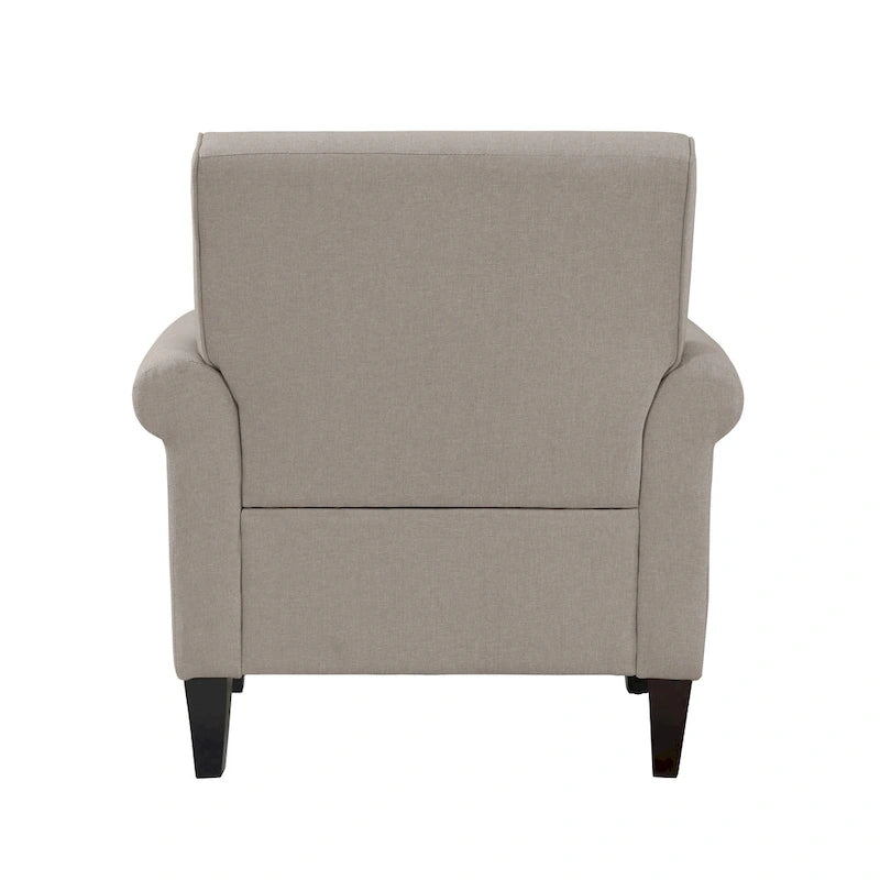 Transitional Upholstered Arm Chair with Nailhead Trim Taupe Grey Charcoal