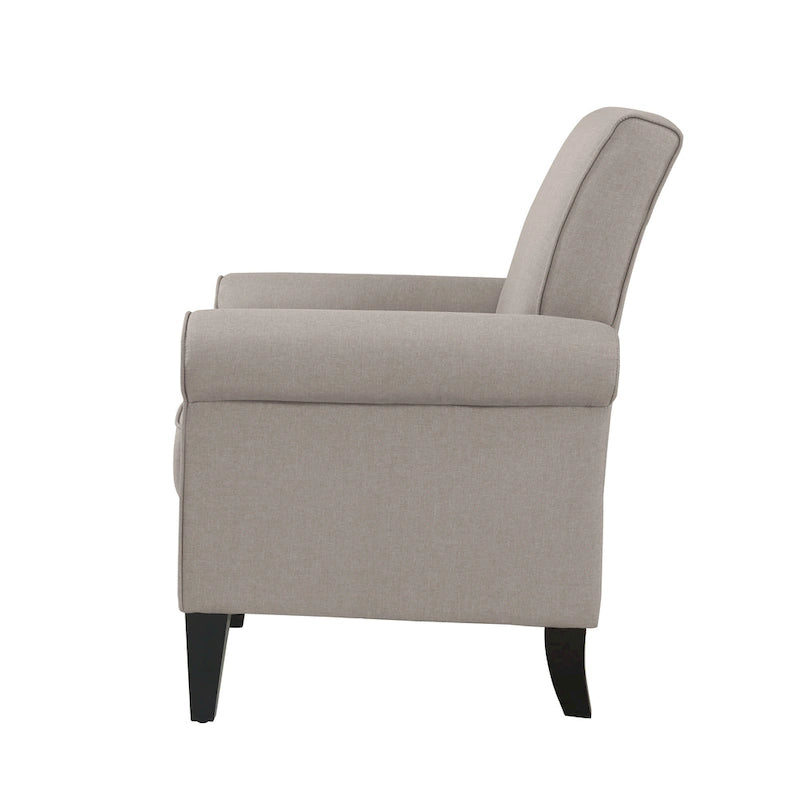 Transitional Upholstered Arm Chair with Nailhead Trim Taupe Grey Charcoal