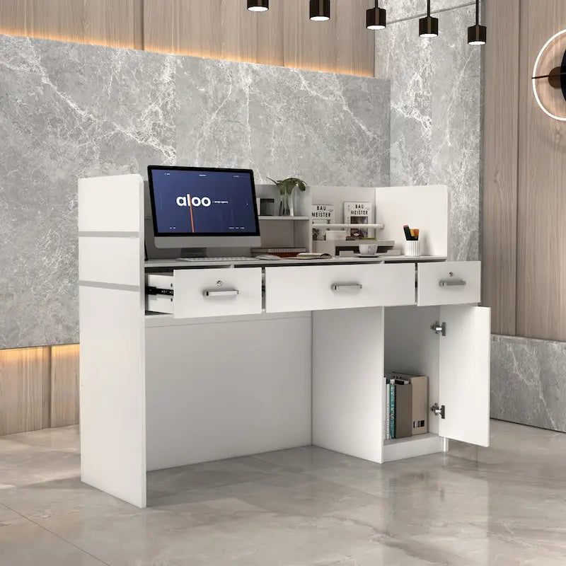 3-Drawer Reception Desk Reception Table Computer Writing Desk Working