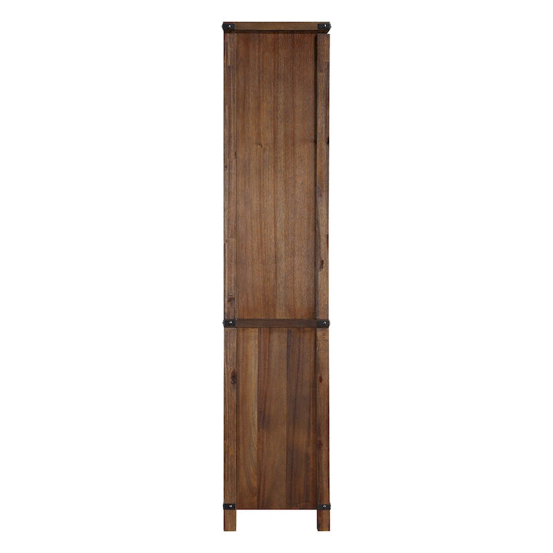Rustic Industrial Tall Bookcase with Adjustable Shelves Walnut or White Finish