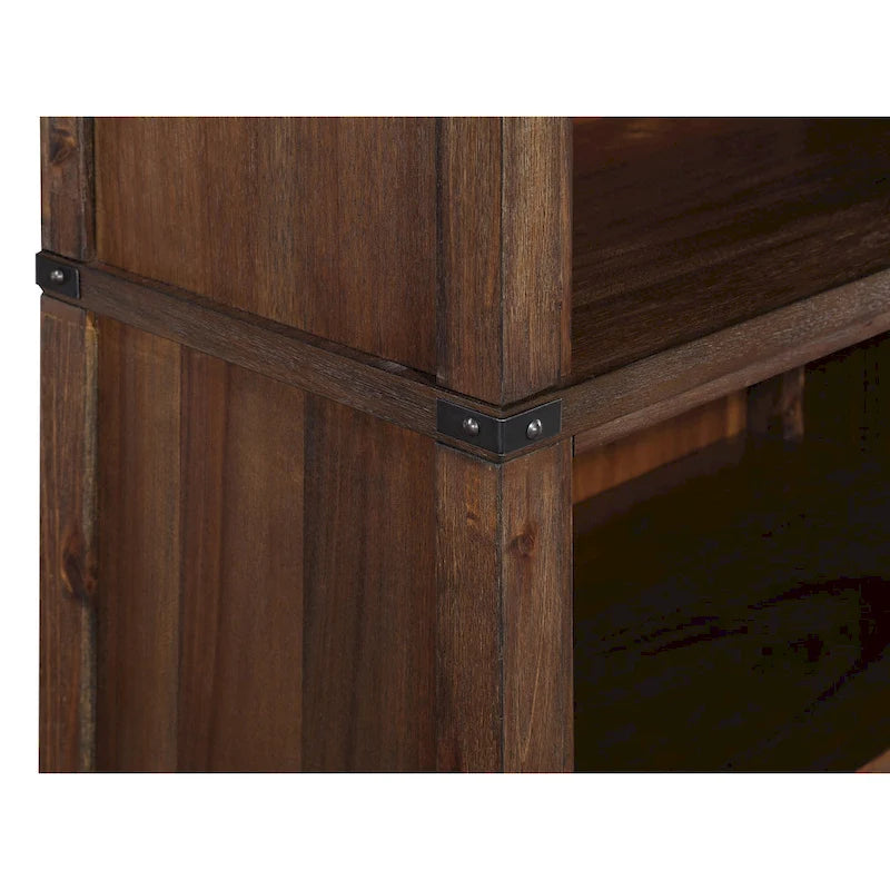 Rustic Industrial Tall Bookcase with Adjustable Shelves Walnut or White Finish