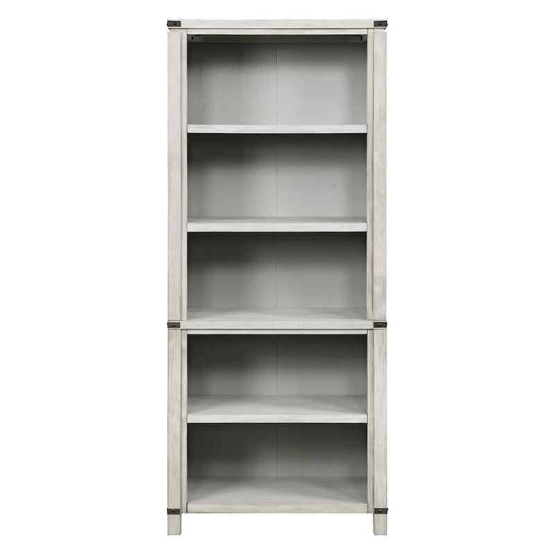Rustic Industrial Tall Bookcase with Adjustable Shelves Walnut or White Finish