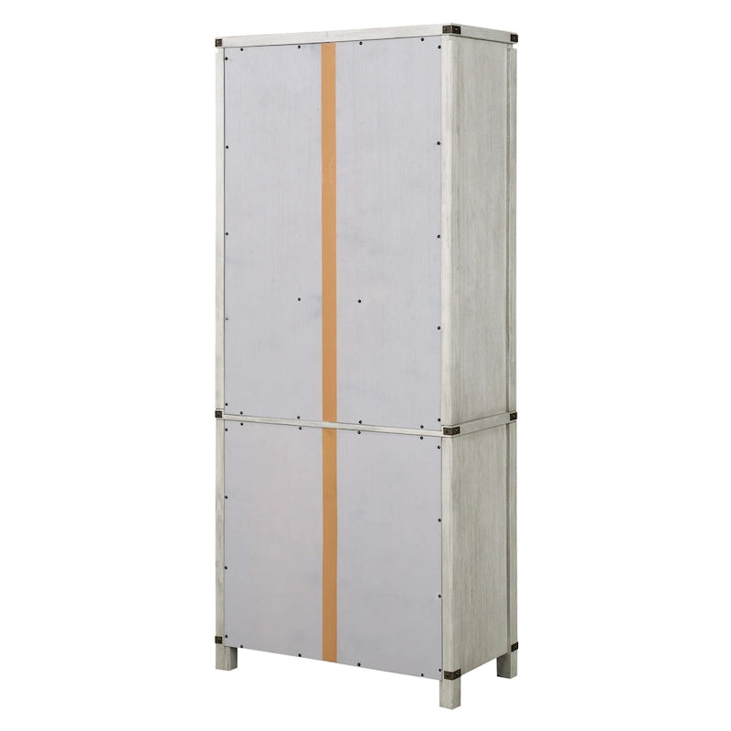 Rustic Industrial Tall Bookcase with Adjustable Shelves Walnut or White Finish