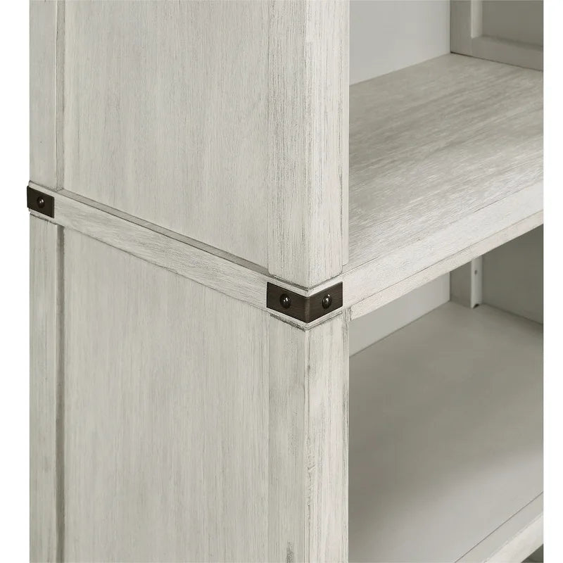 Rustic Industrial Tall Bookcase with Adjustable Shelves Walnut or White Finish