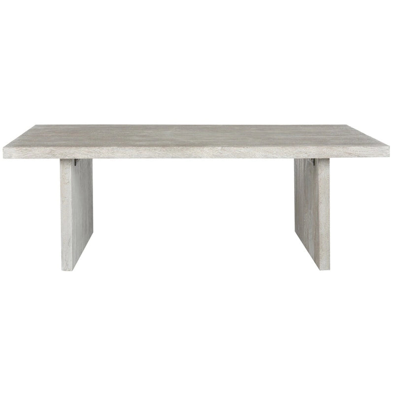 Mid-Century Rectangular Solid Wood Coffee Table Brown Grey Wash