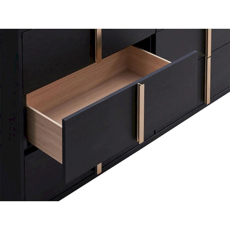 6 Drawers Wooden Dresser with Metal Hardware