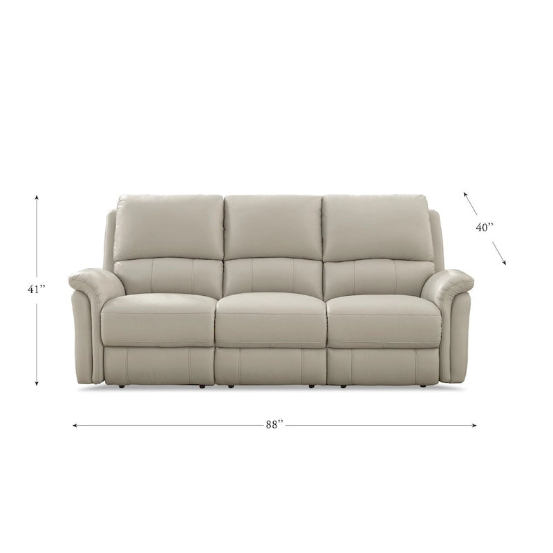 Zero Gravity Power Reclining Top Grain Leather Sofa with Adjustable Headrest