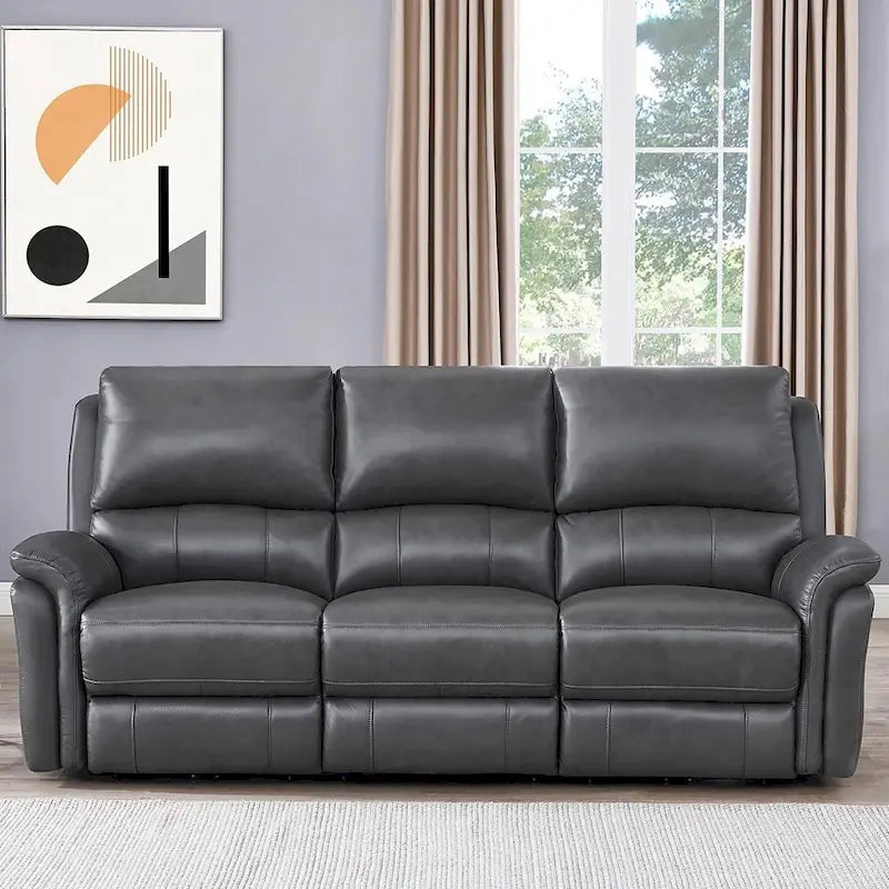 Zero Gravity Power Reclining Top Grain Leather Sofa with Adjustable Headrest