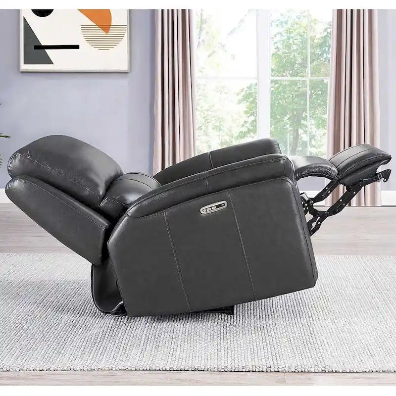 Zero Gravity Power Reclining Top Grain Leather Sofa with Adjustable Headrest