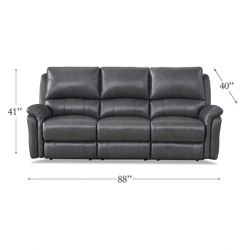 Zero Gravity Power Reclining Top Grain Leather Sofa with Adjustable Headrest